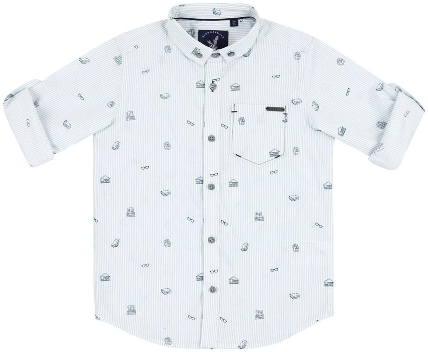 

URBAN SCOTTISH Boy Cotton Printed Shirt White