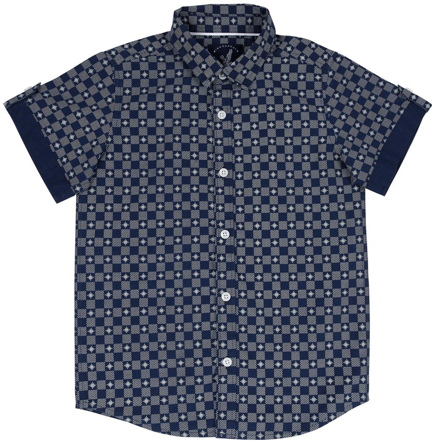 

URBAN SCOTTISH Boy Cotton Printed Shirt Blue