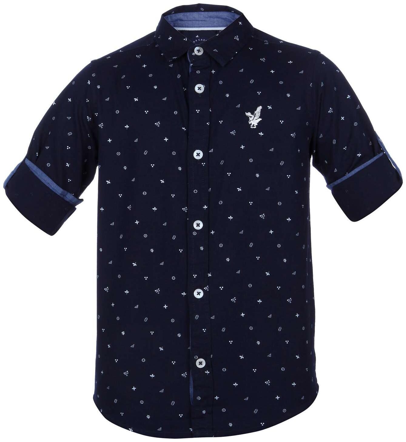 

URBAN SCOTTISH Boy Cotton Solid Shirt Blue