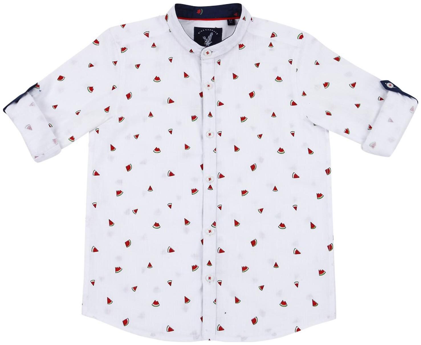 

URBAN SCOTTISH Boy Cotton Printed Shirt White
