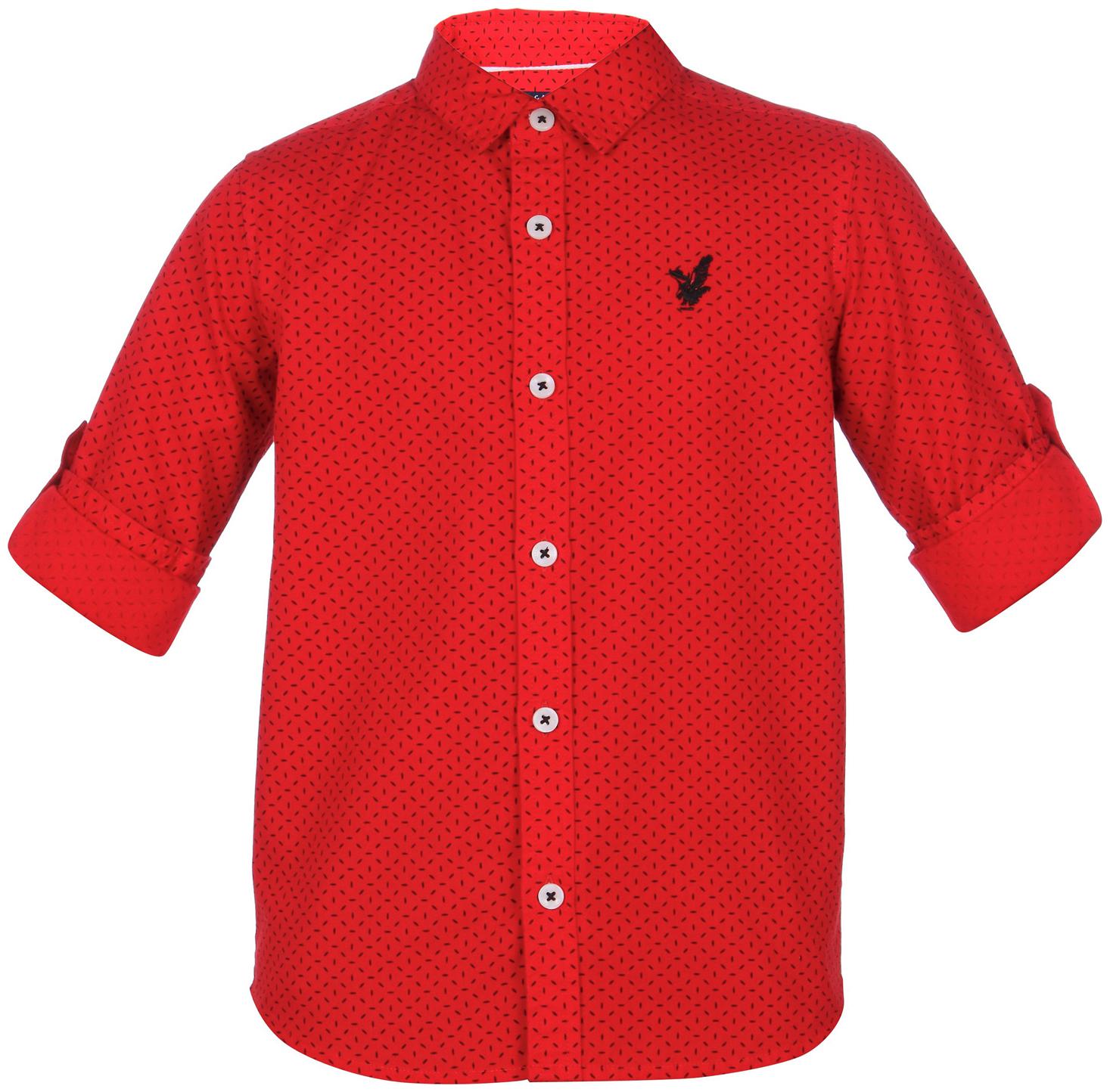 

URBAN SCOTTISH Boy Cotton Solid Shirt Red