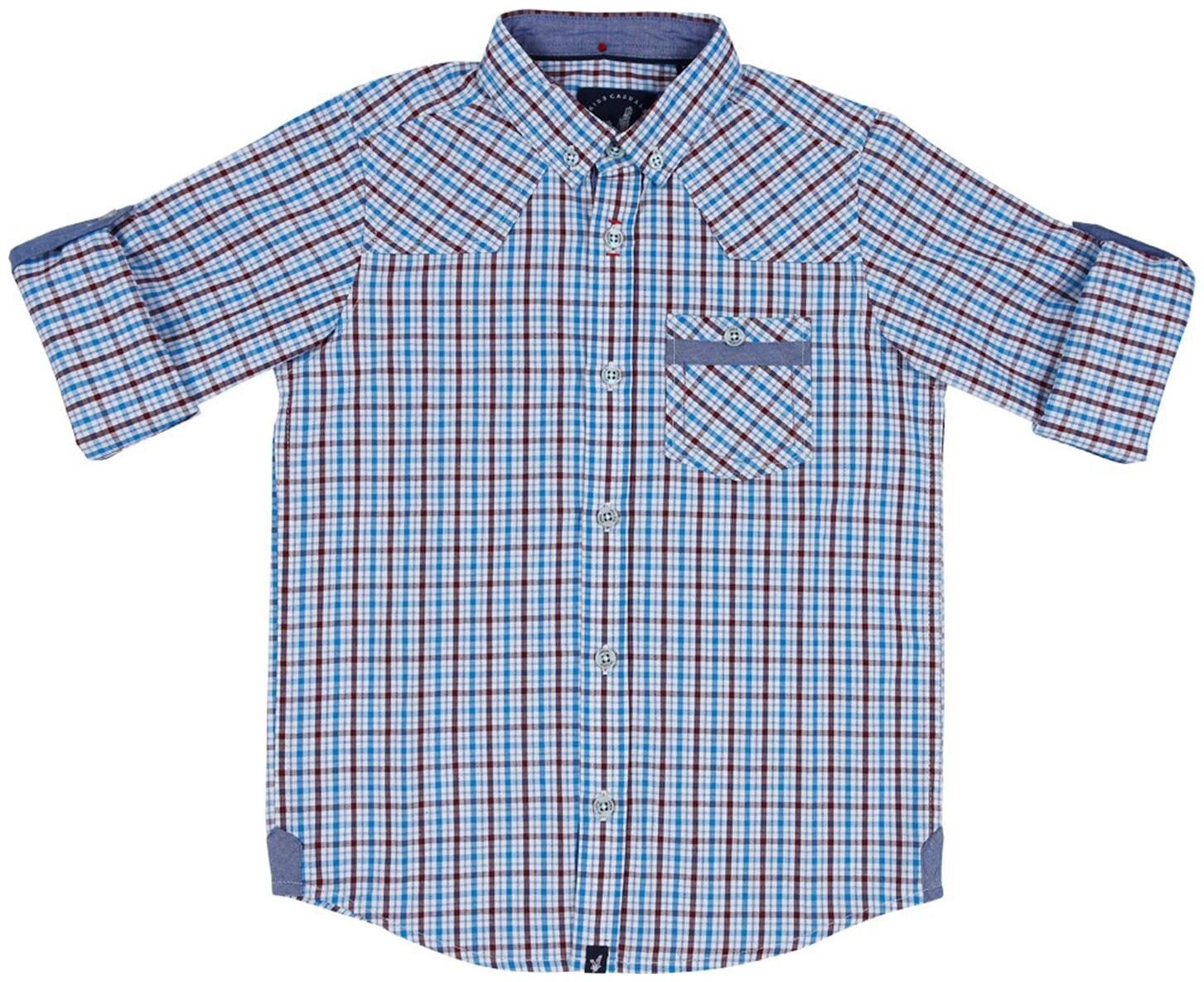 

URBAN SCOTTISH Boy Cotton Checked Shirt Blue