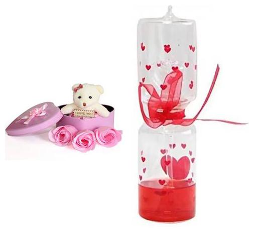 

ZUKUNFT FASHION Pink Red Teddy Bear - 12 cm