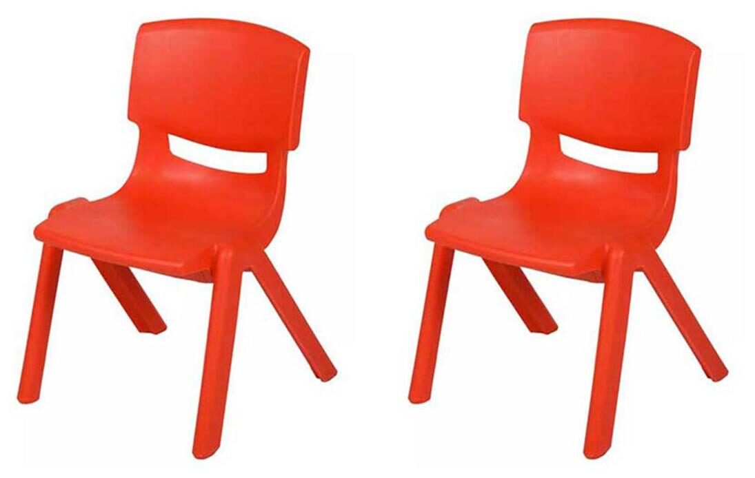 variety gift centre red plastic chair - set of 2