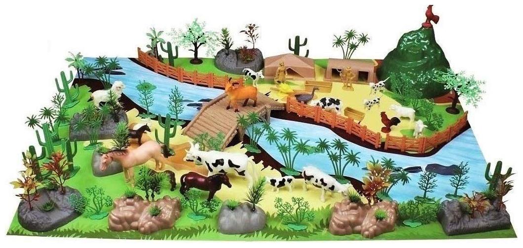 

VBE 111 Pieces Farm Life Animals Play Set Build Your Own Farm Life Animal Figure Toy Play Set for Boys and Girl