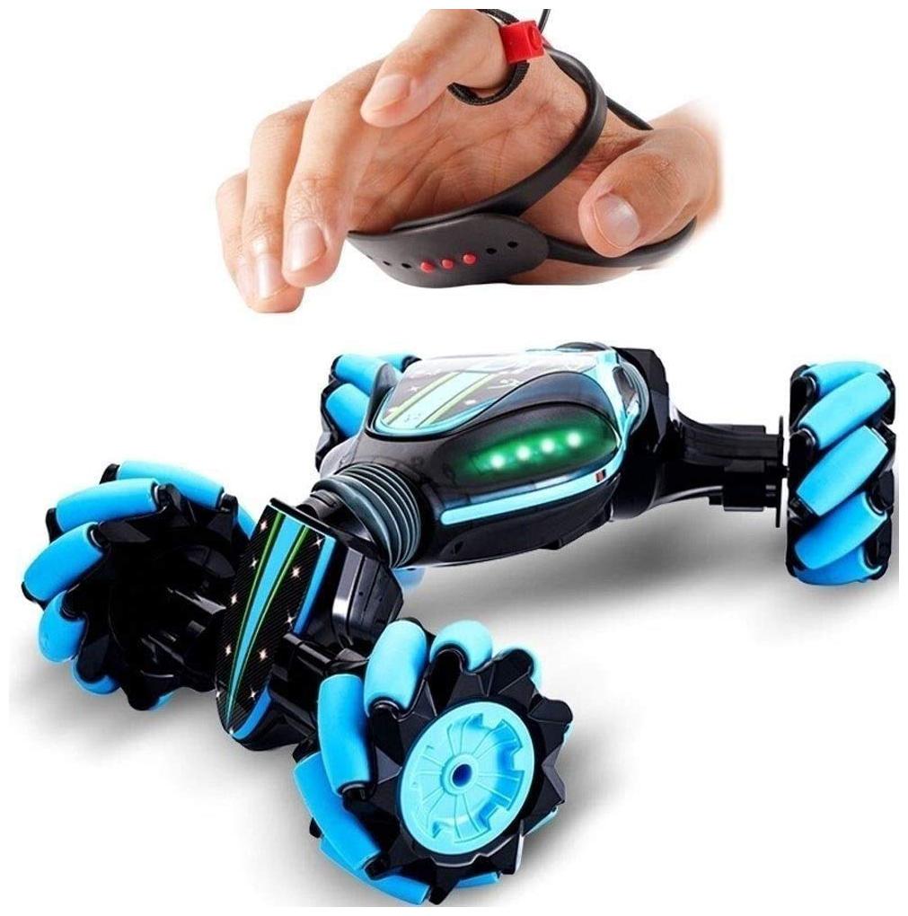 

VBE 4WD 2 4G Gesture Sensor Remote Control Twisting Stunt Car Vehicle Drift Rechargeable Car for Kids Double Sided Rotation Off Road Vehicle with Lights Blue