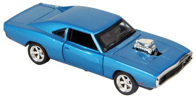 

VBE Dodge Charger Metal Pull Back Diecast Car Model with Light and Sound With Opeanable Doors (Blue)