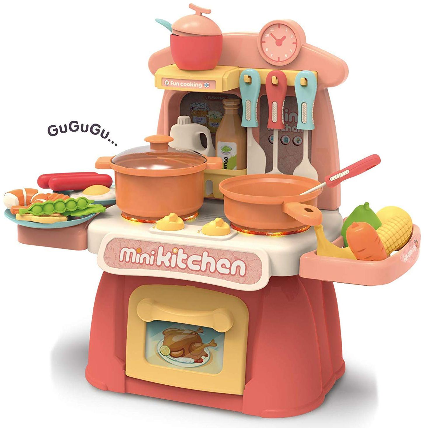 

VBE Electronic Kitchen Activity Set with Light and Sound 26 Pieces Kitchen Accessories Set for Kids