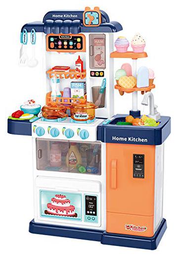 

VBE Kids Kitchen Toys Set for Girls with Realistic Lights Sounds Simulation of Spray Play Sink with Running Water