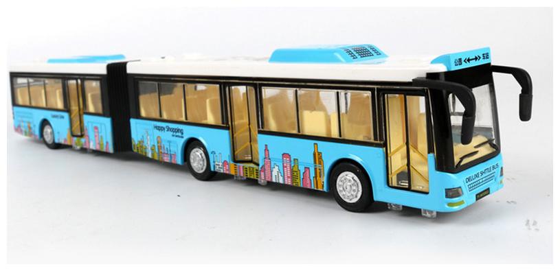 

VBE Metal Long Die-Cast Luxury Pull Back Double Decker London Bus with Light and Music (Blue)