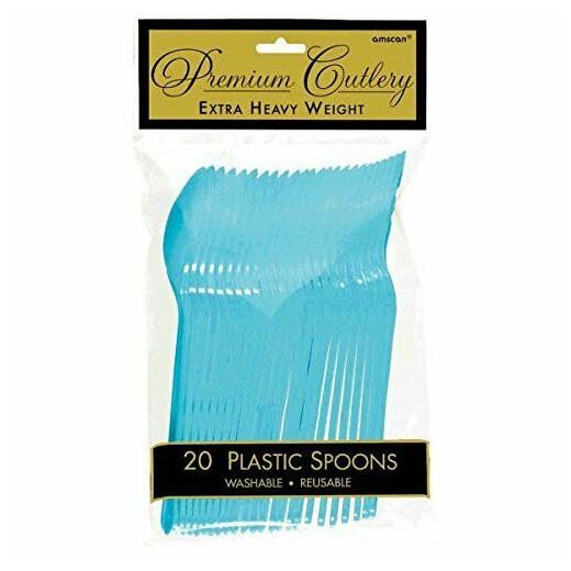 

Vibrant Caribbean Blue Premium Plastic Spoons 20 Ct