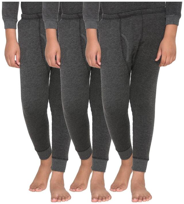 Vimal Premium Blended Black Thermal Lower For Boys(pack Of 3)