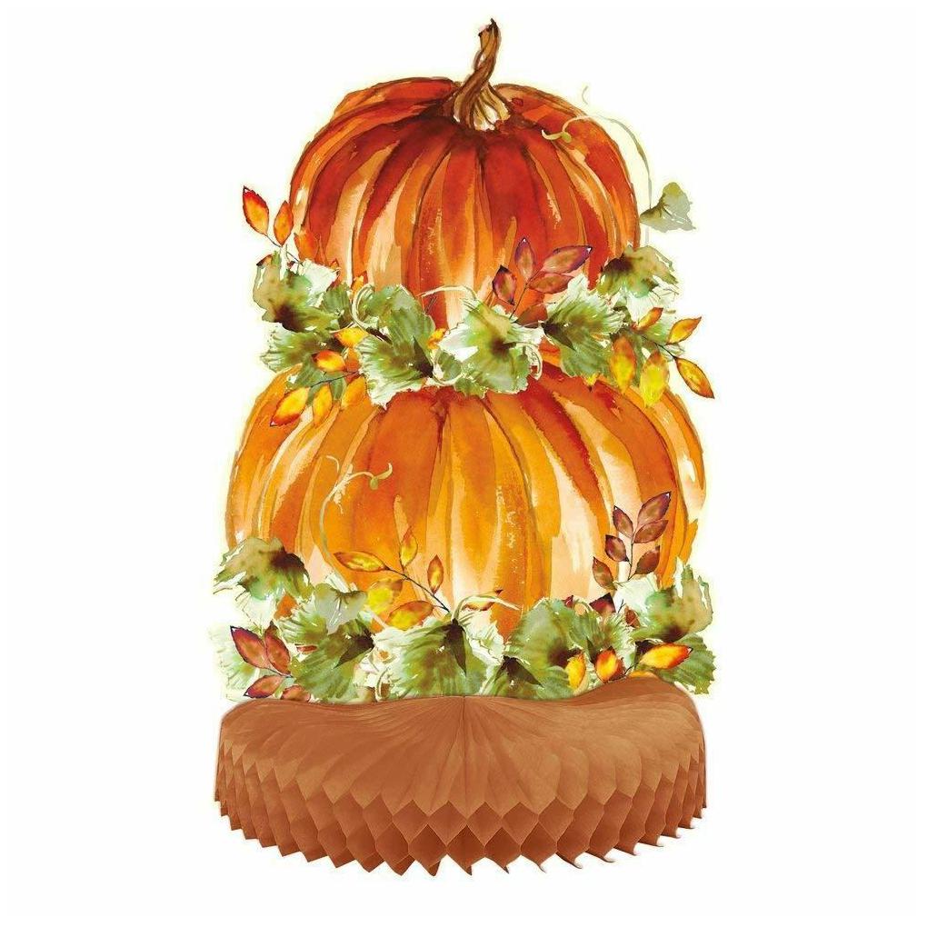 

Watercolor Fall Pumpkin Centerpiece Thanksgiving