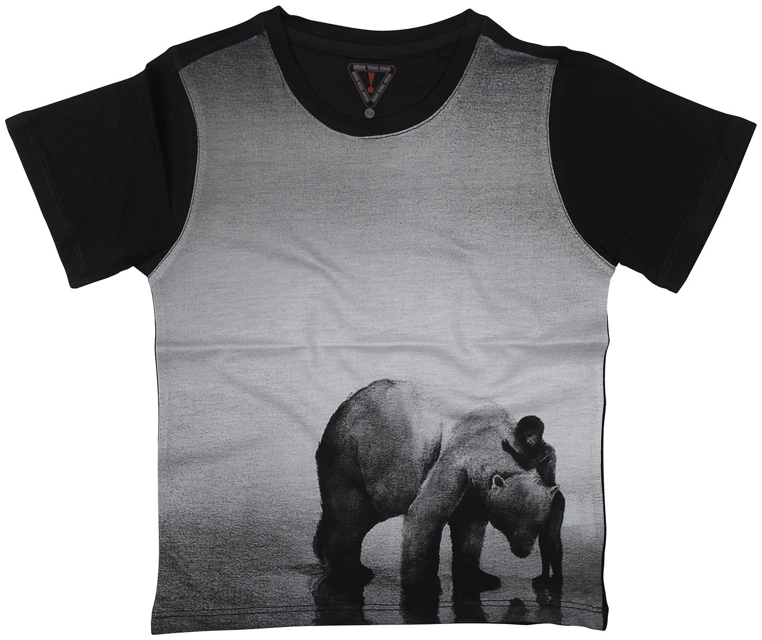 

Wear your Mind Boy Poly cotton Printed T-shirt - Grey