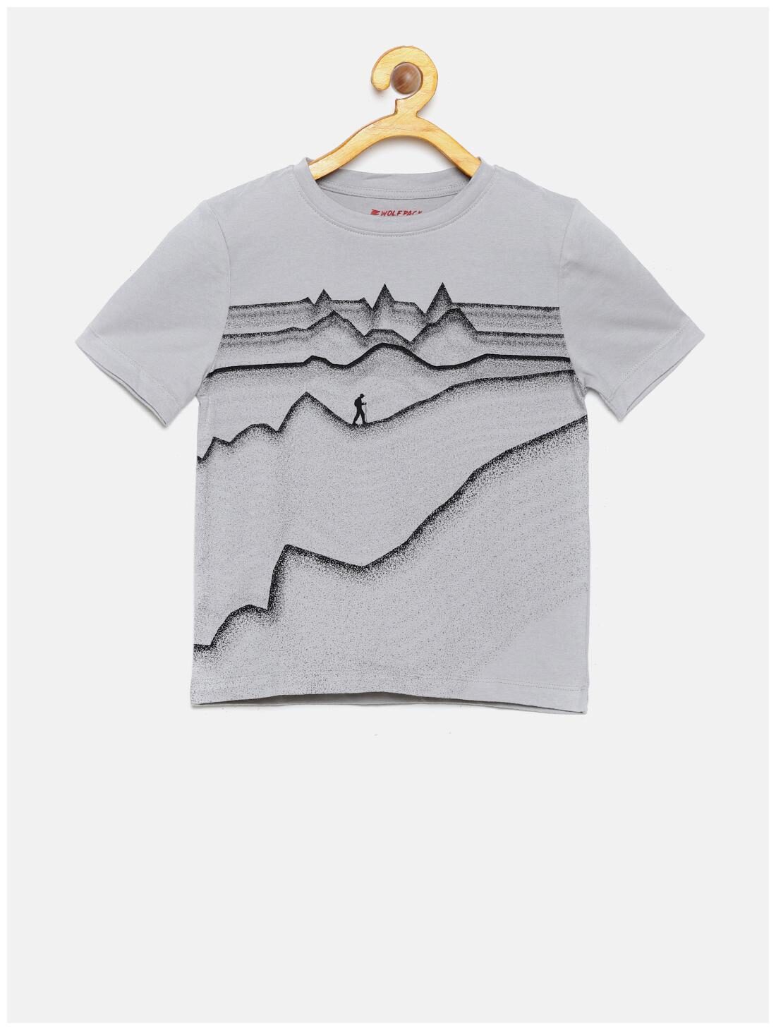 

Wolfpack Boy Cotton Printed T-shirt - Grey