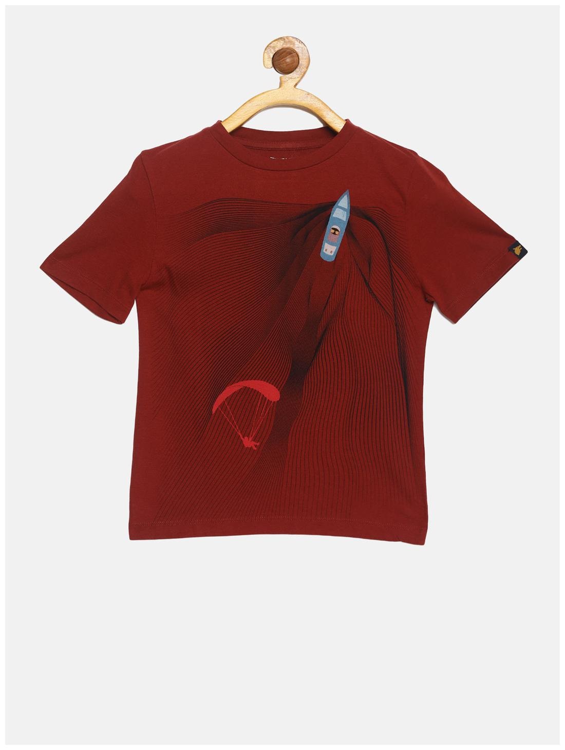 

Wolfpack Boy Cotton Printed T-shirt - Maroon