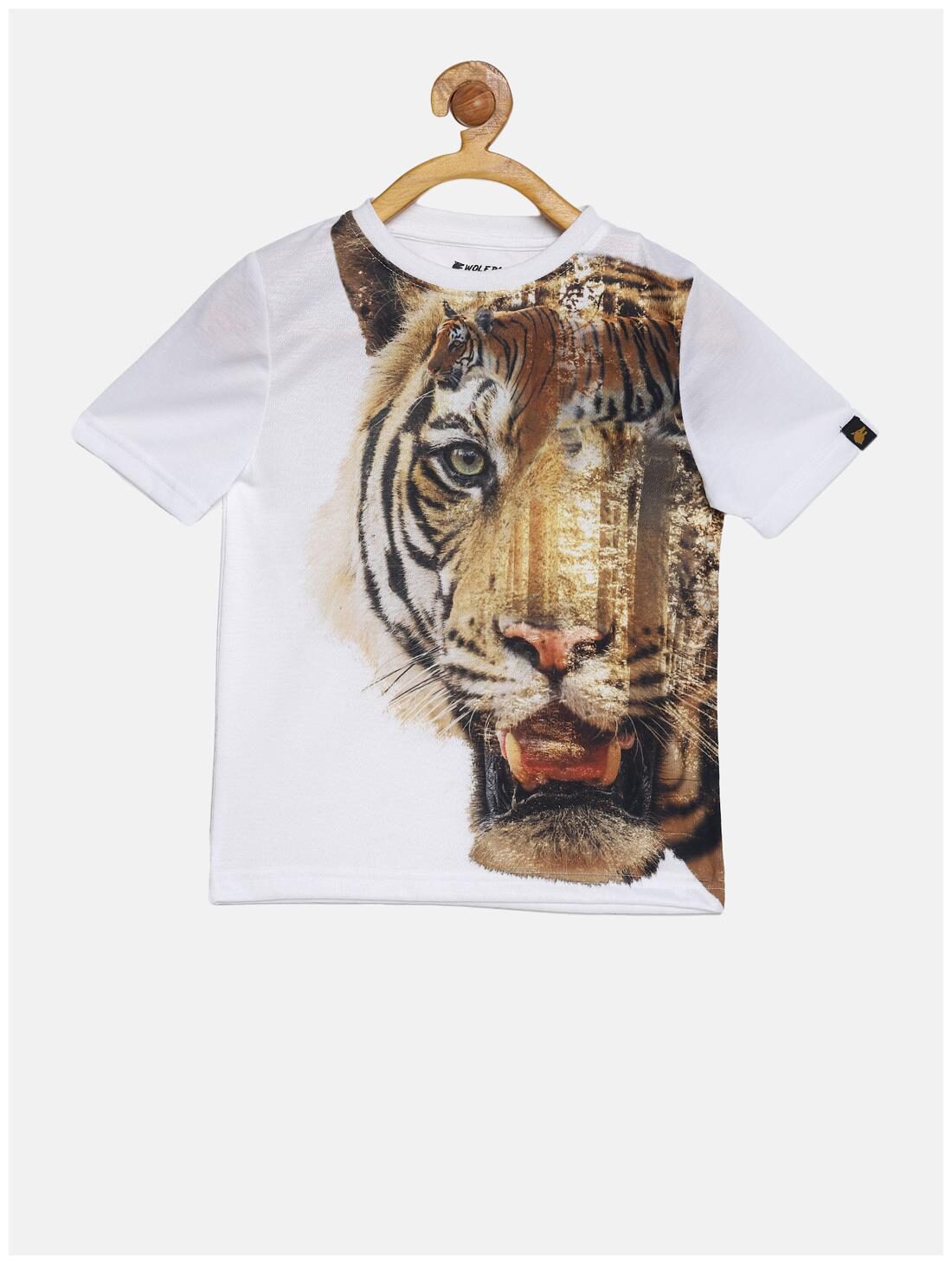 

Wolfpack Boy Polyester Printed T-shirt - White