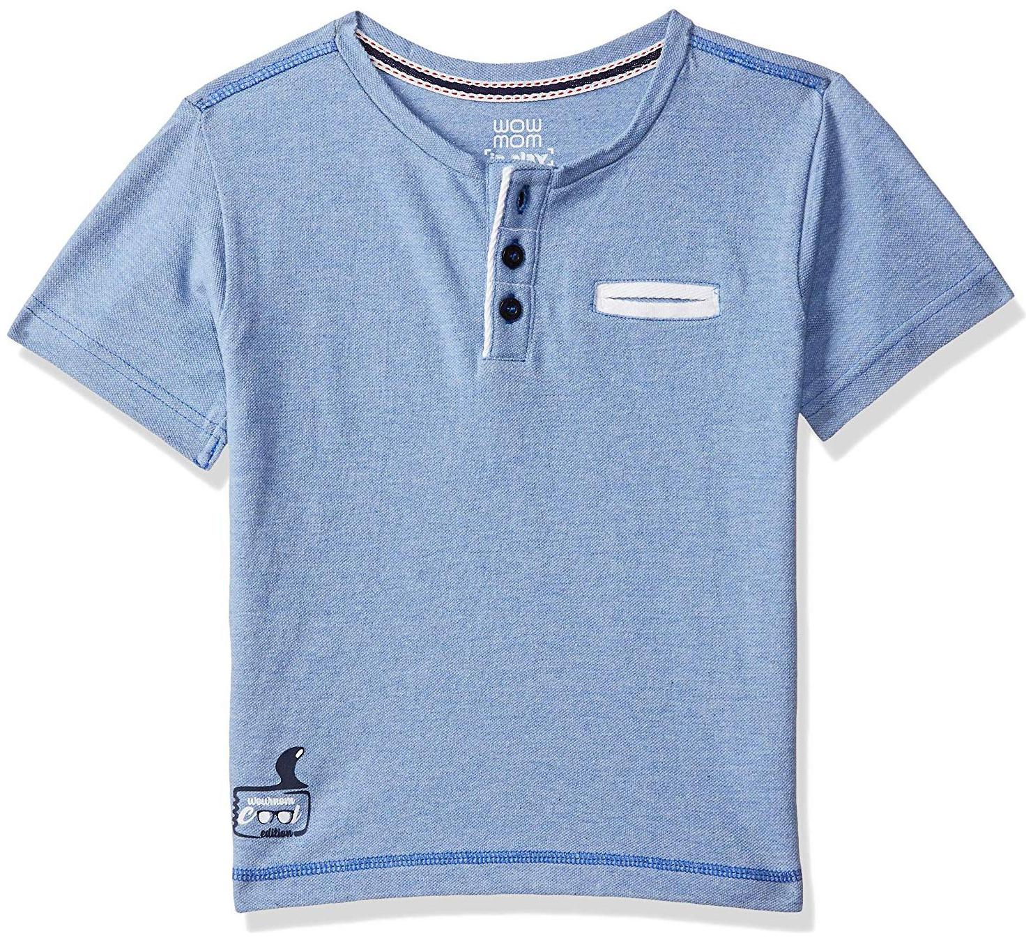 

Wow Mom Cotton Printed T shirt for Baby Boy - Blue