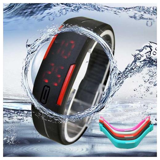 

Wrist Band With Stylish Digital LED Sports Men Women Kid Wrist Watch Stopwatch