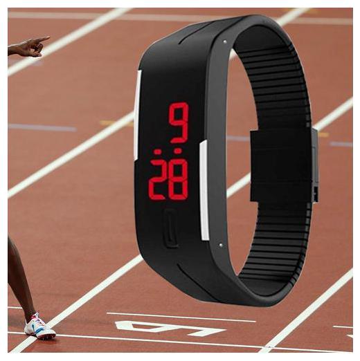 

Wrist Band With Stylish Digital LED Sports Men Women Kid Wrist Watch Stopwatch