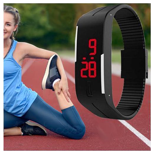 

Wrist Band With Stylish Digital LED Sports Men Women Kid Wrist Watch Stopwatch