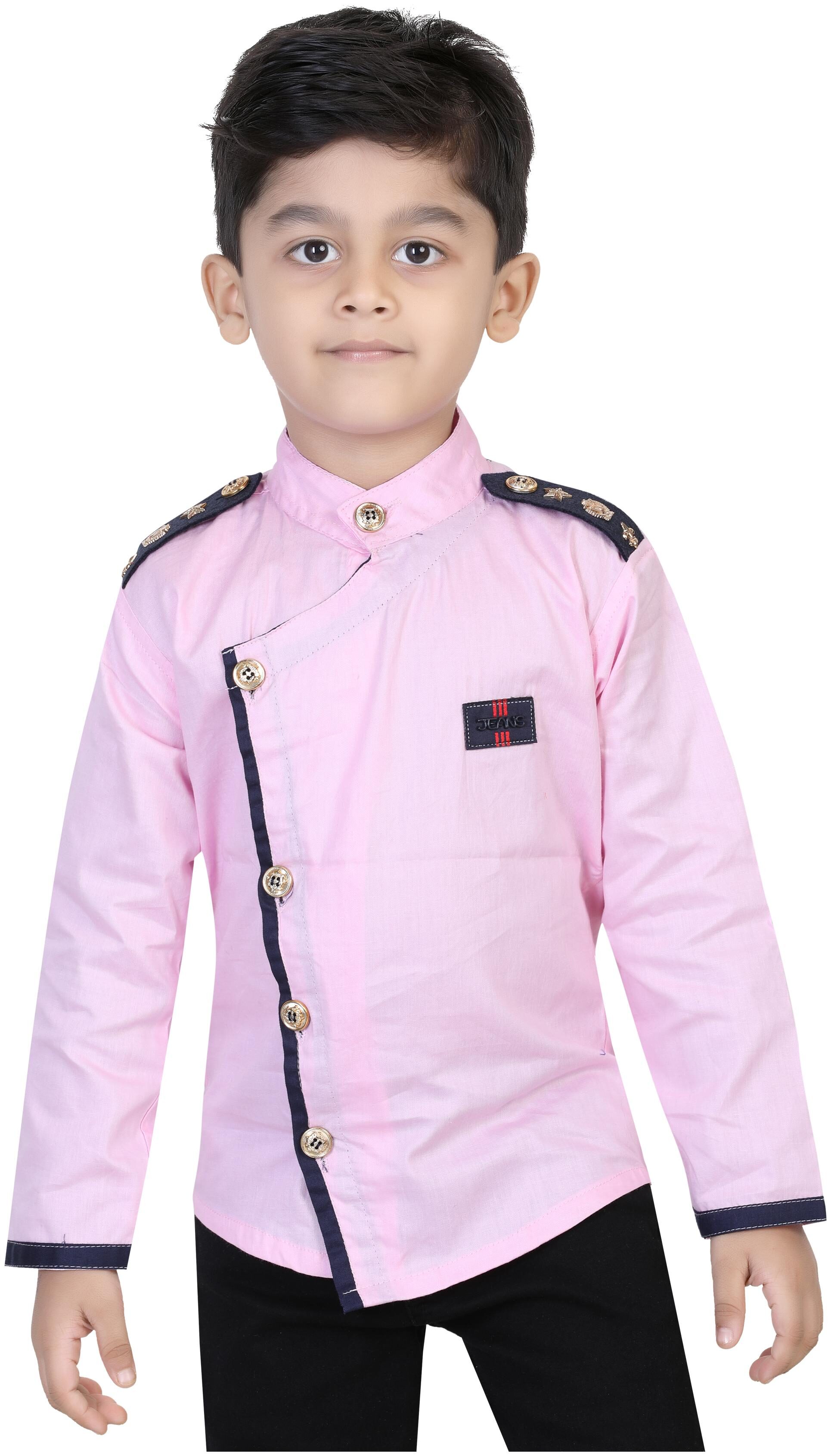 

XBOYZ Boy Cotton blend Solid Shirt Pink