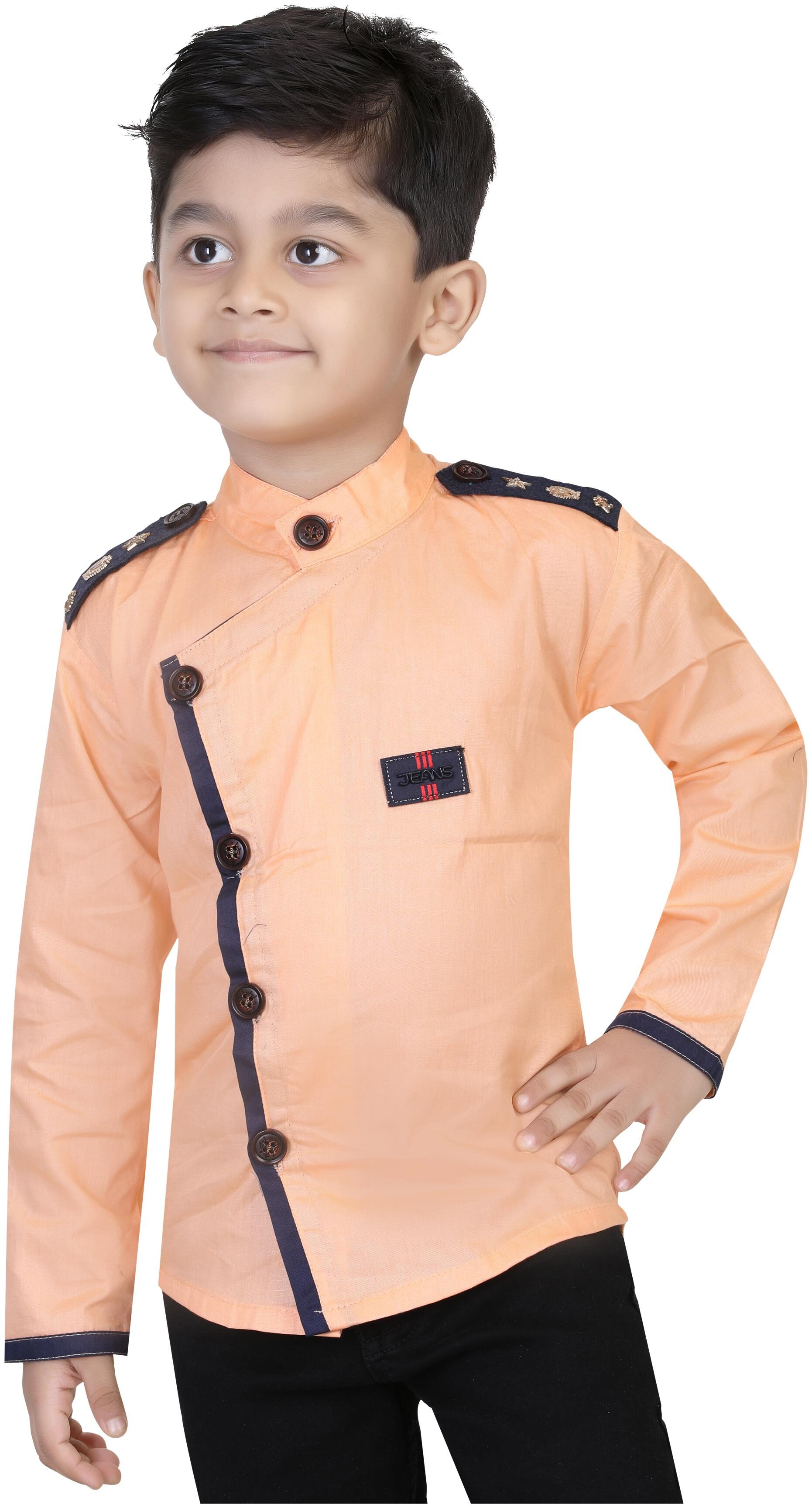 

XBOYZ Boy Cotton blend Solid Shirt Cream