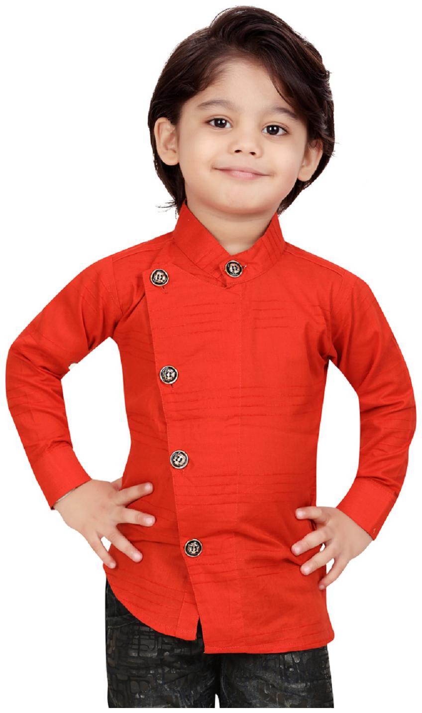

XBOYZ Boy Cotton blend Printed Shirt Red