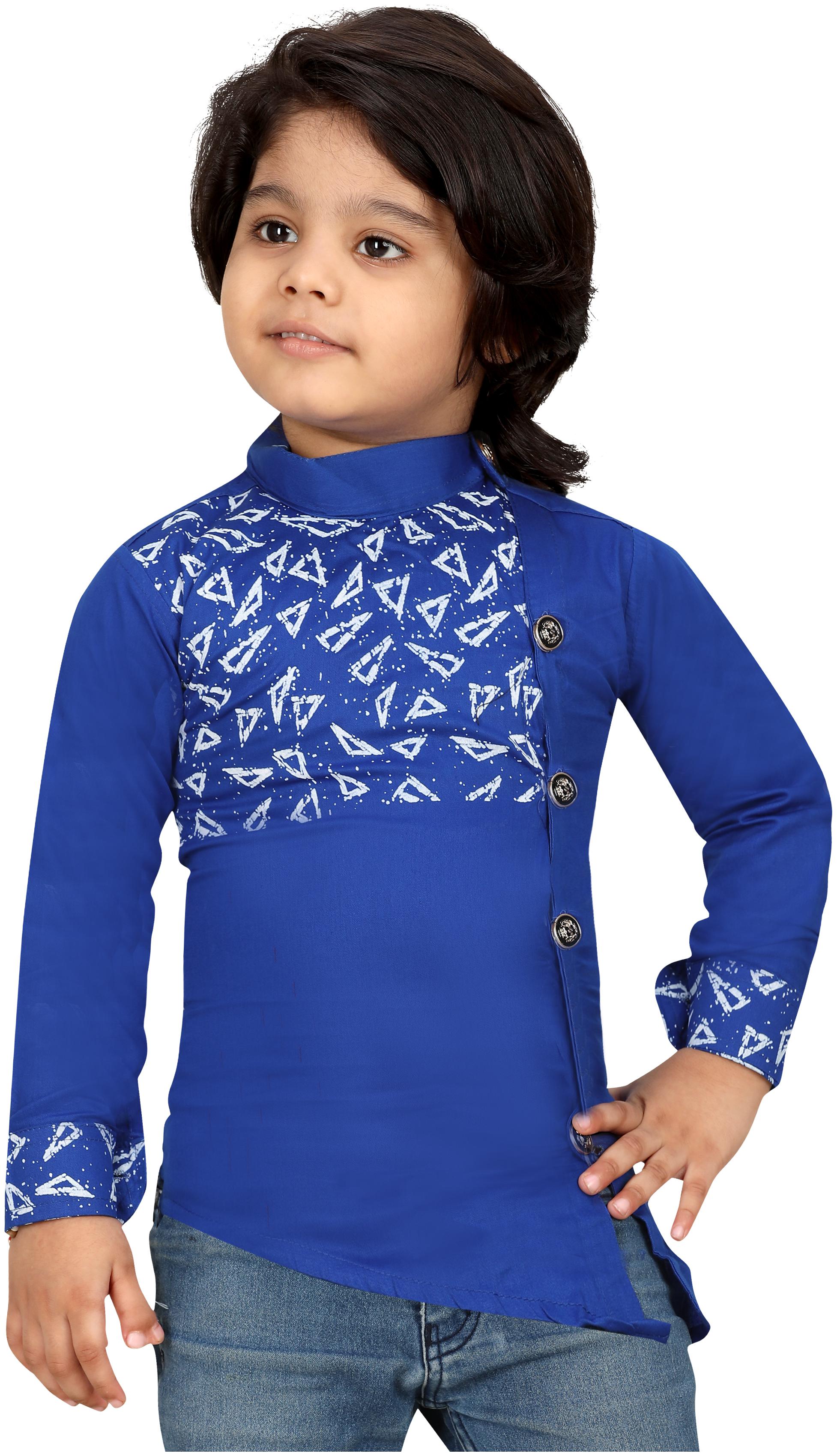 

XBOYZ Boy Cotton blend Printed Kurta - Blue