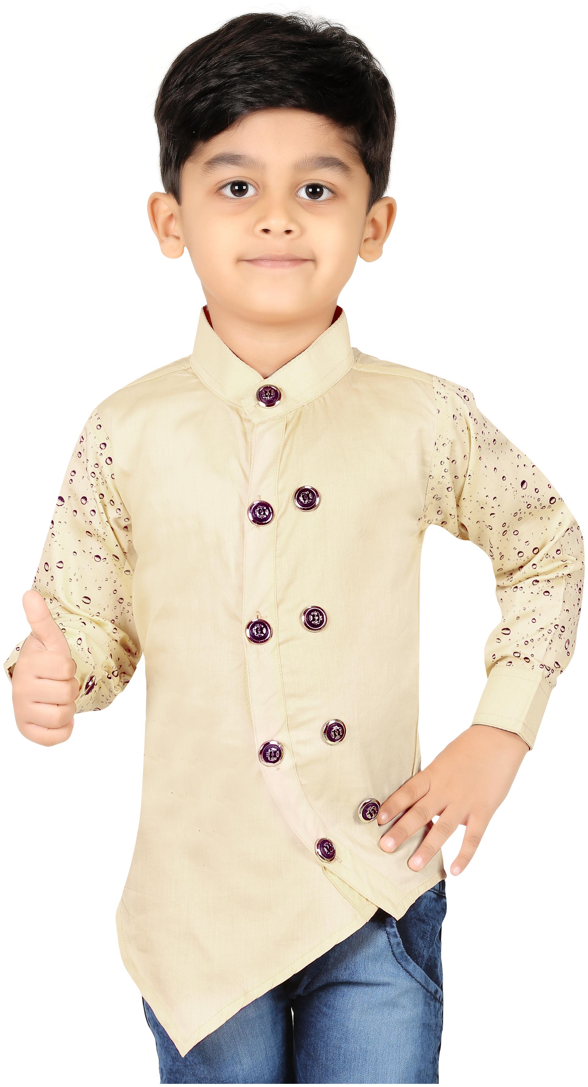

XBOYZ Boy Cotton blend Printed Kurta - Yellow