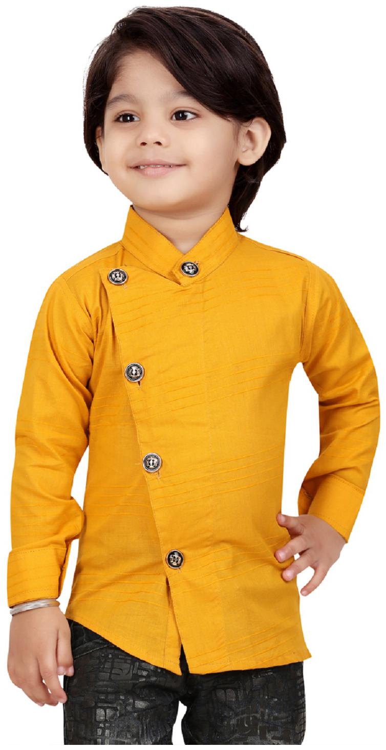 

XBOYZ Boy Cotton blend Printed Shirt Gold