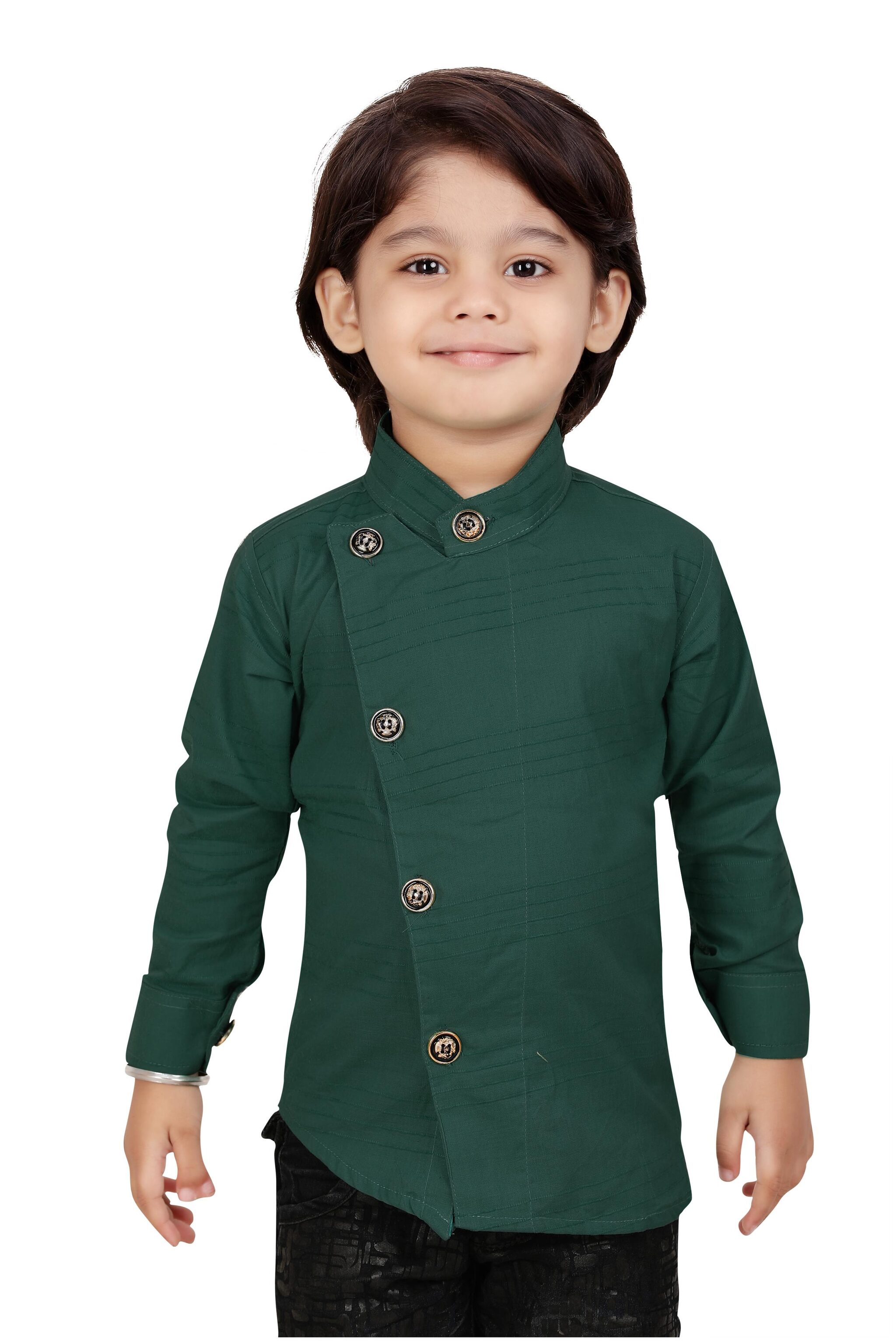 

XBOYZ Boy Cotton blend Printed Shirt Green