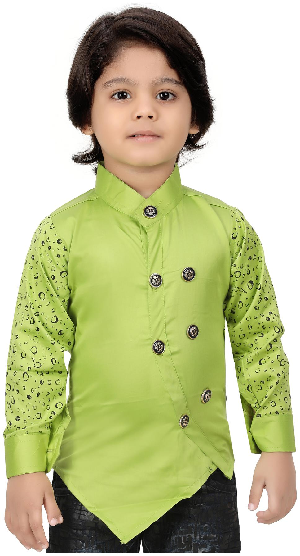 

XBOYZ Boy Cotton blend Printed Kurta - Green