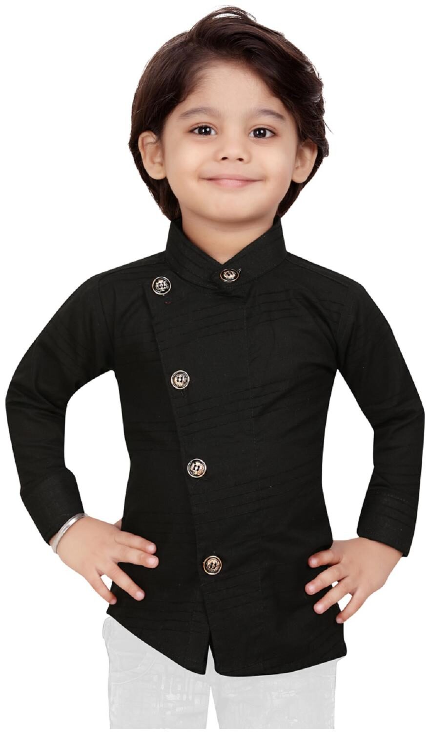 

XBOYZ Boy Cotton blend Solid Shirt Black