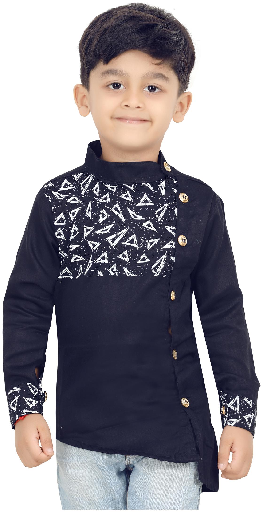 

XBOYZ Boy Cotton blend Printed Shirt Blue