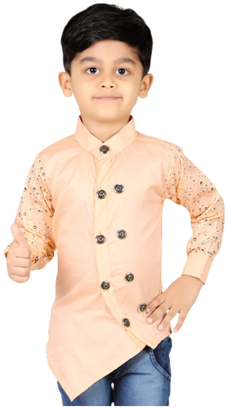 

XBOYZ Boy Cotton blend Printed Kurta - Cream