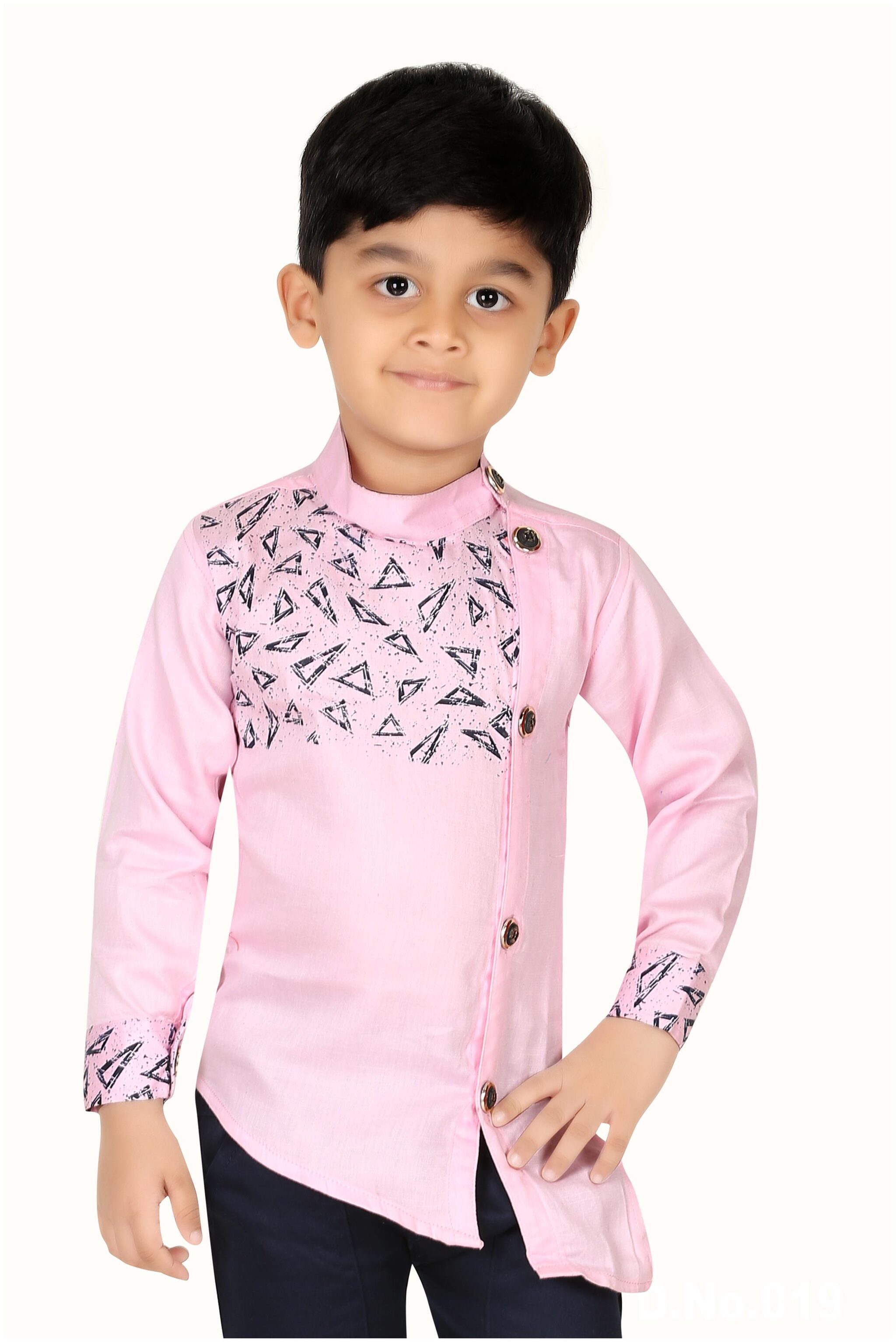 

XBOYZ Boy Cotton blend Printed Shirt Pink