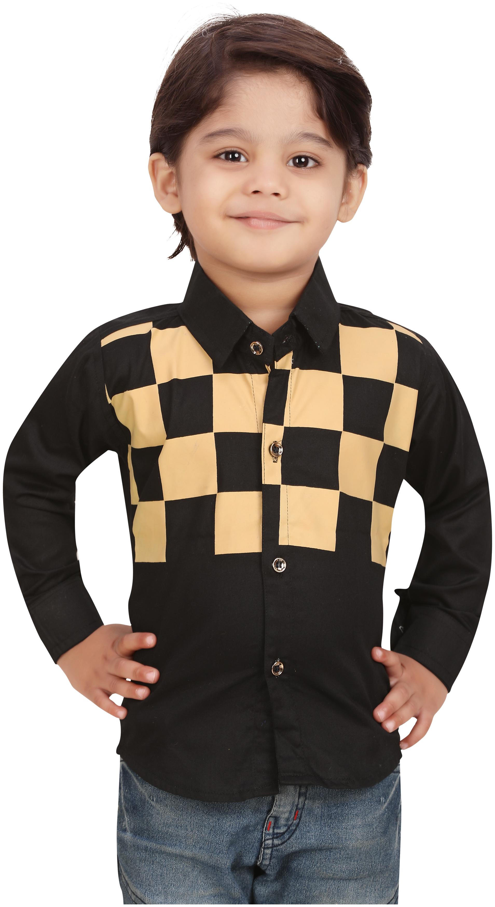 

XBOYZ Boy Cotton blend Checked Shirt Black