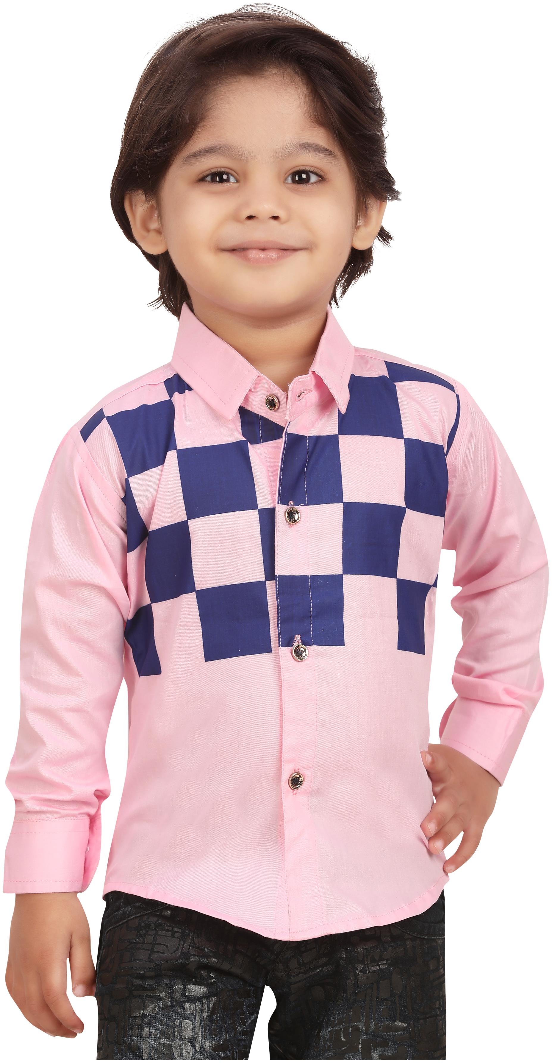 

XBOYZ Boy Cotton blend Checked Shirt Pink
