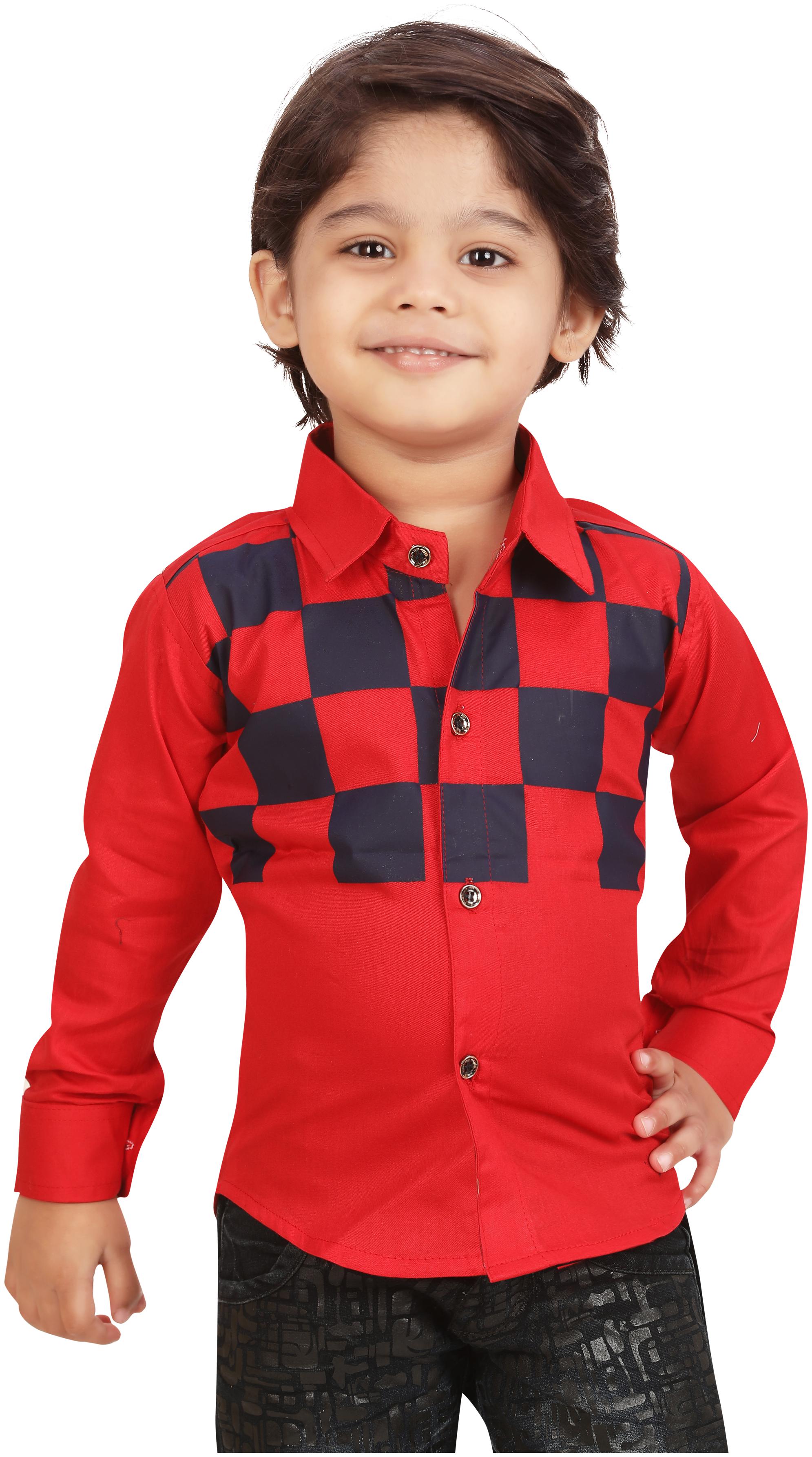 

XBOYZ Boy Cotton blend Checked Shirt Red