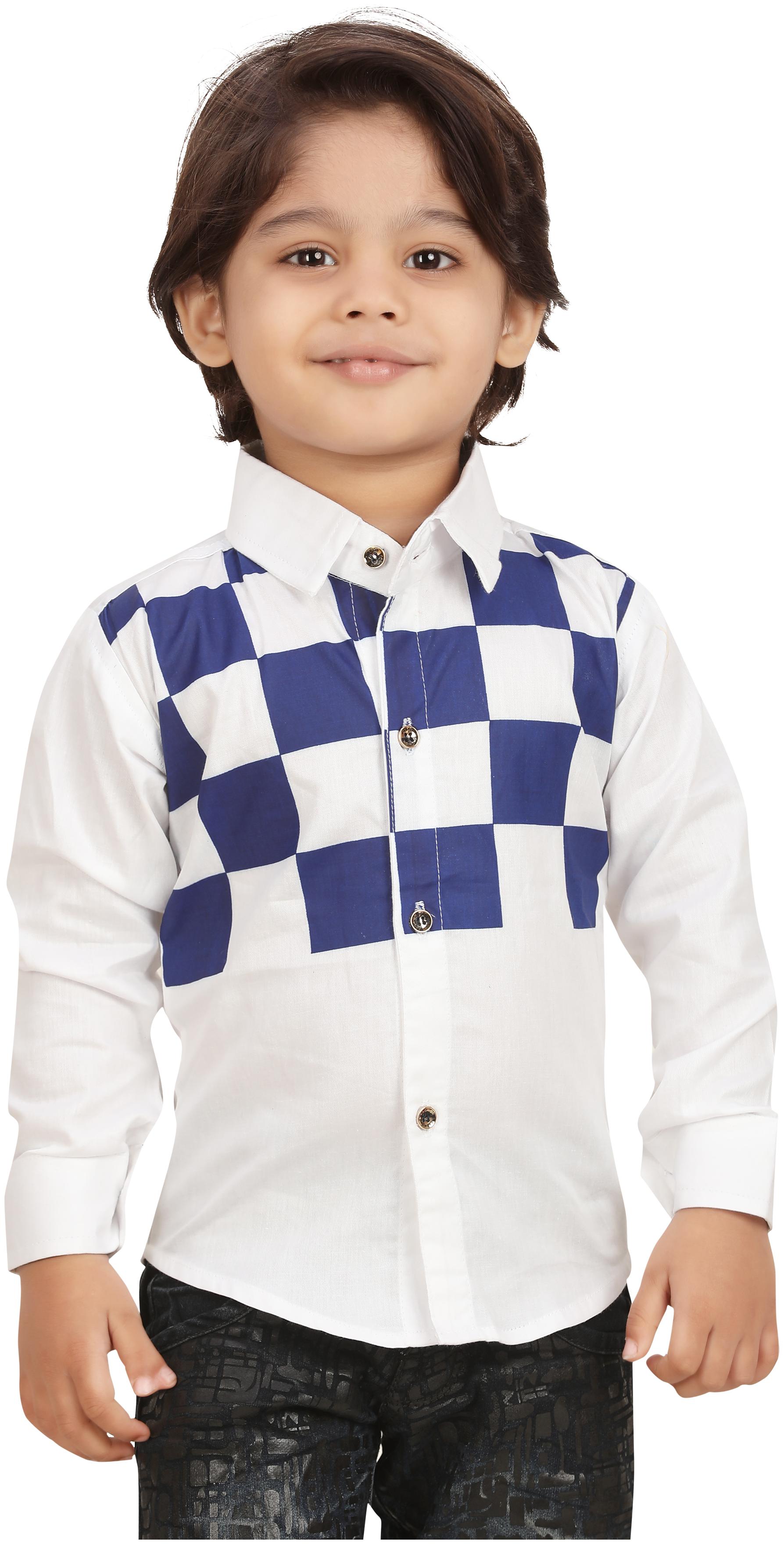 

XBOYZ Boy Cotton blend Checked Shirt White