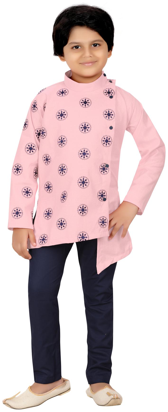 

XBOYZ Boy Cotton blend Printed Kurta pyjama set - Pink