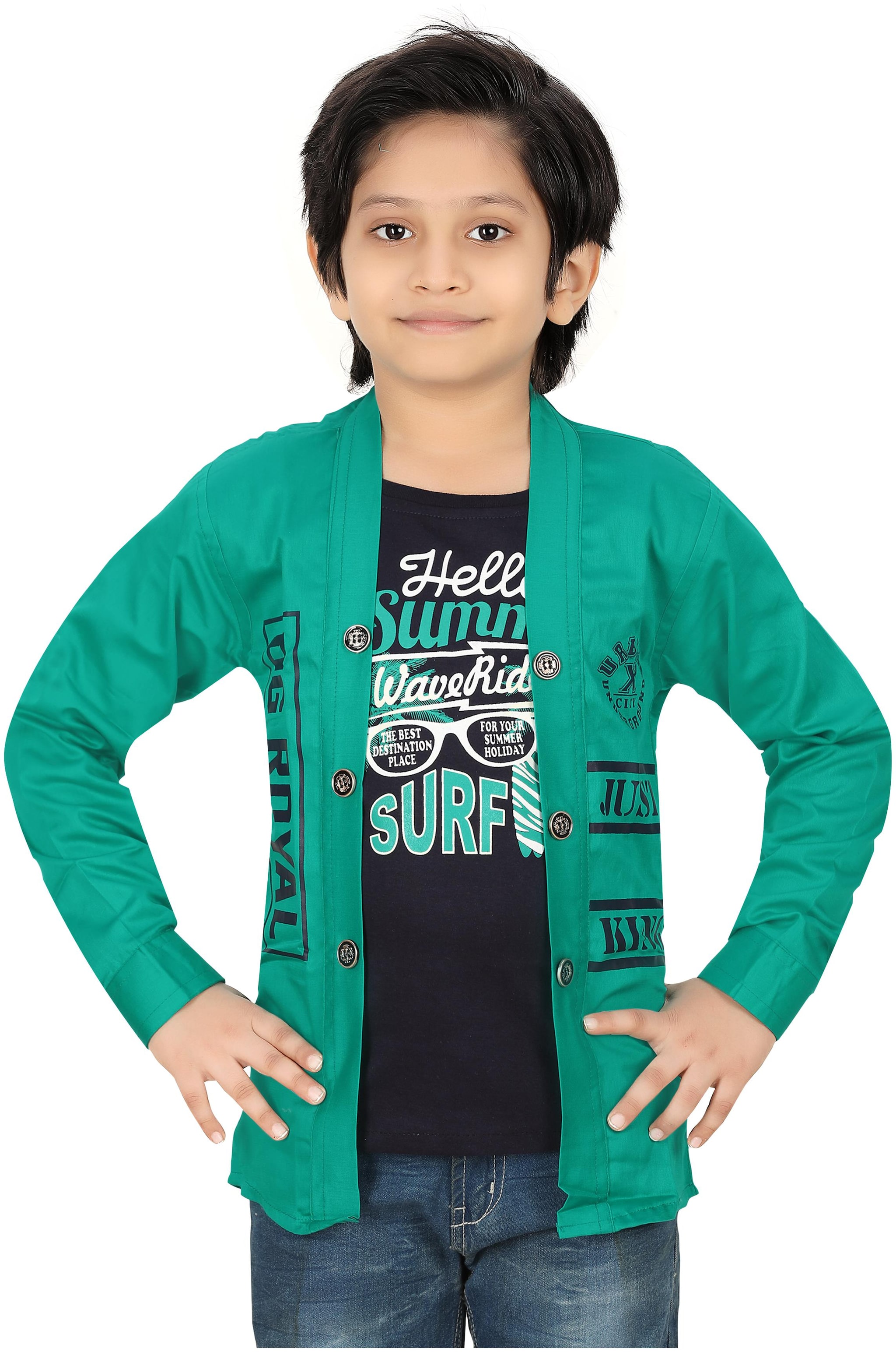 

XBOYZ Boy Cotton blend Printed T-shirt - Green Black