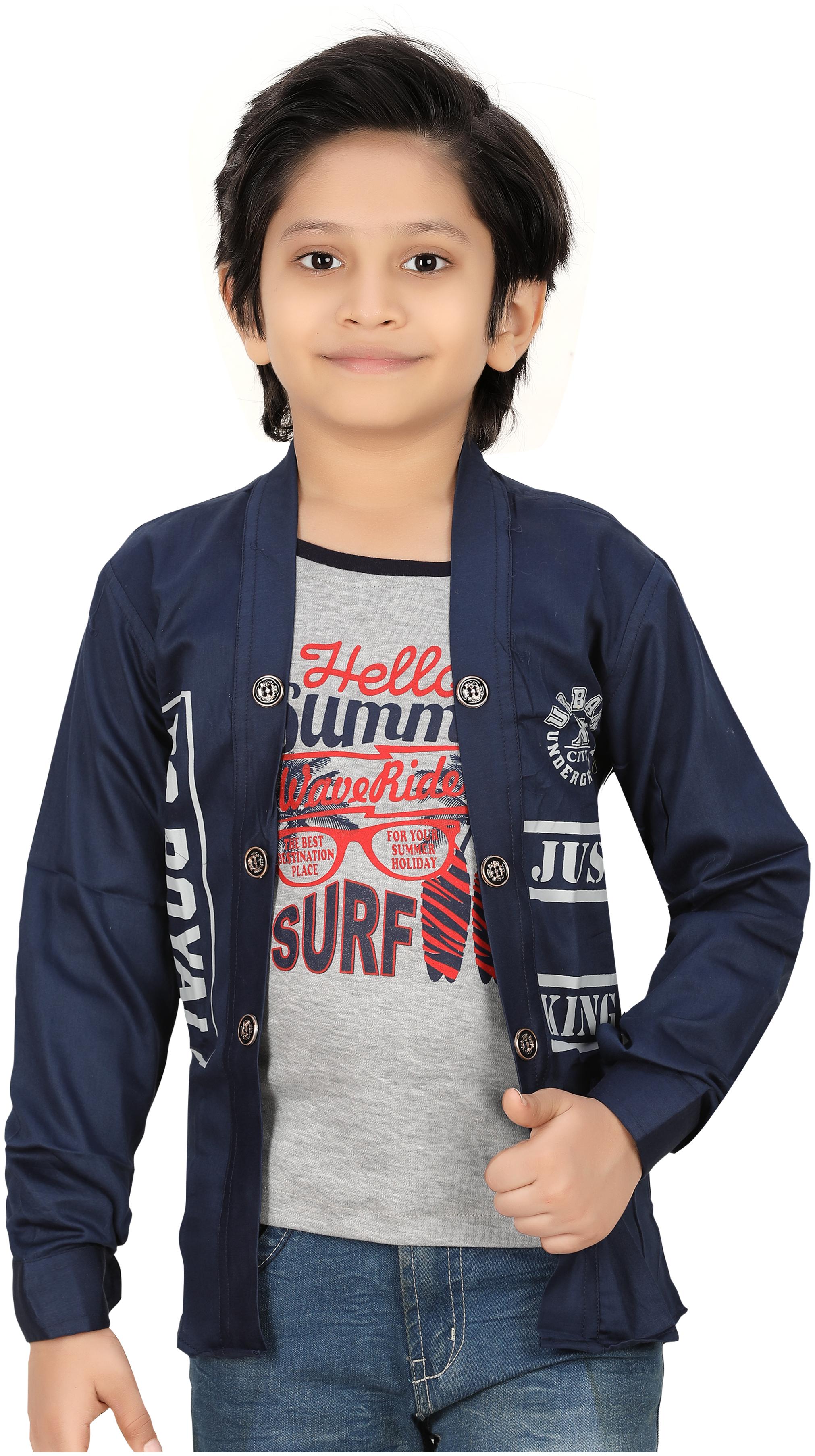 

XBOYZ Boy Cotton blend Printed T-shirt - Blue Grey