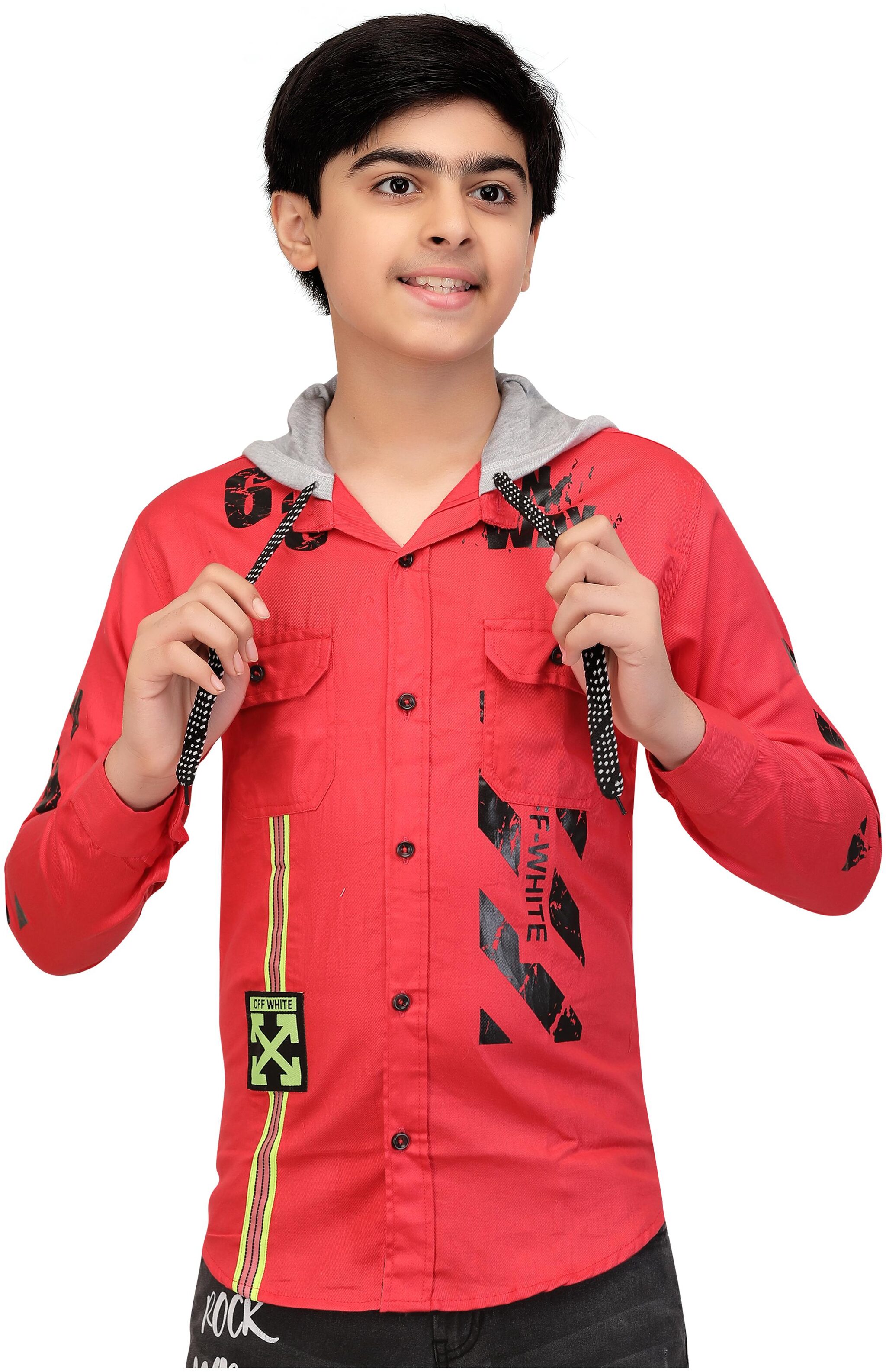 

XBOYZ Boy Cotton blend Printed Shirt Pink