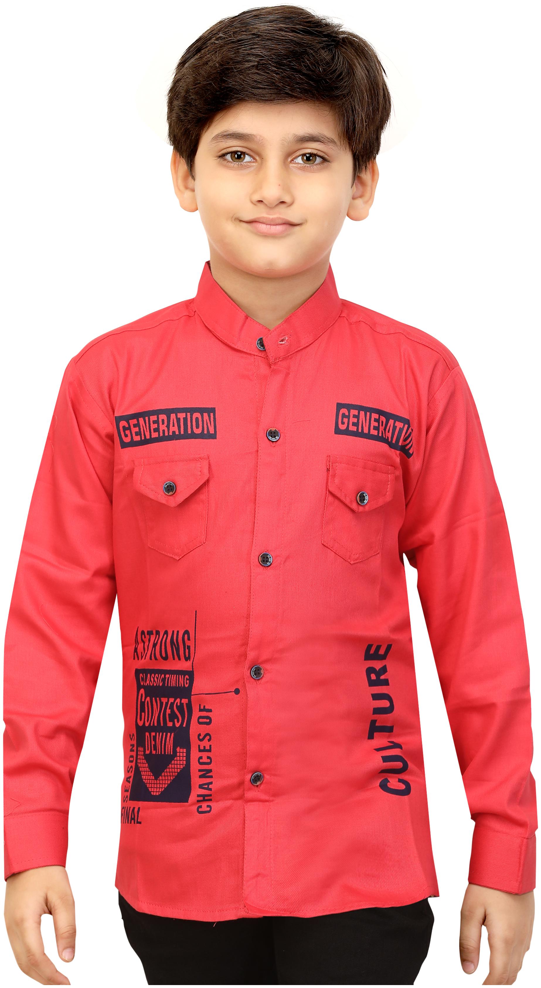 

XBOYZ Boy Cotton blend Printed Shirt Red