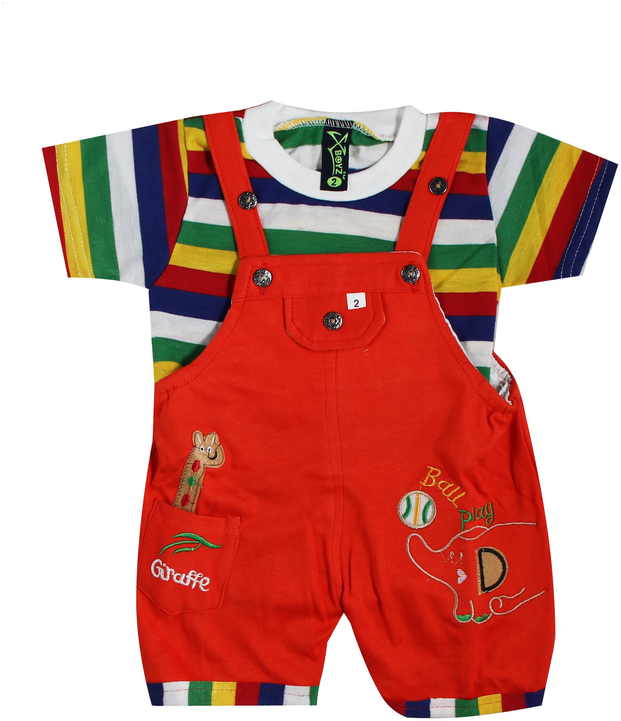 

XBOYZ Unisex Cotton Printed Romper - Red