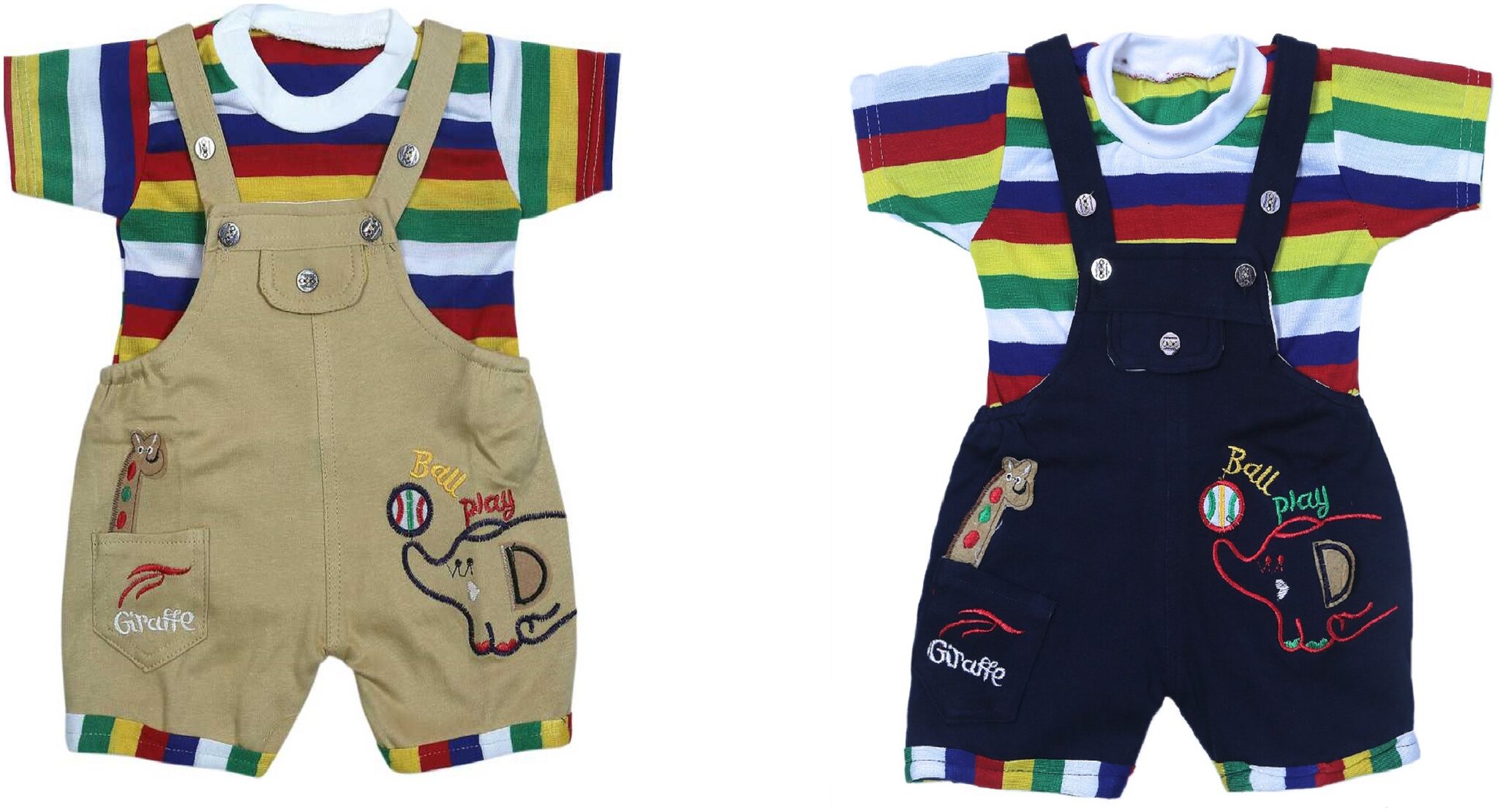 

XBOYZ Unisex Cotton Striped Romper - Multi