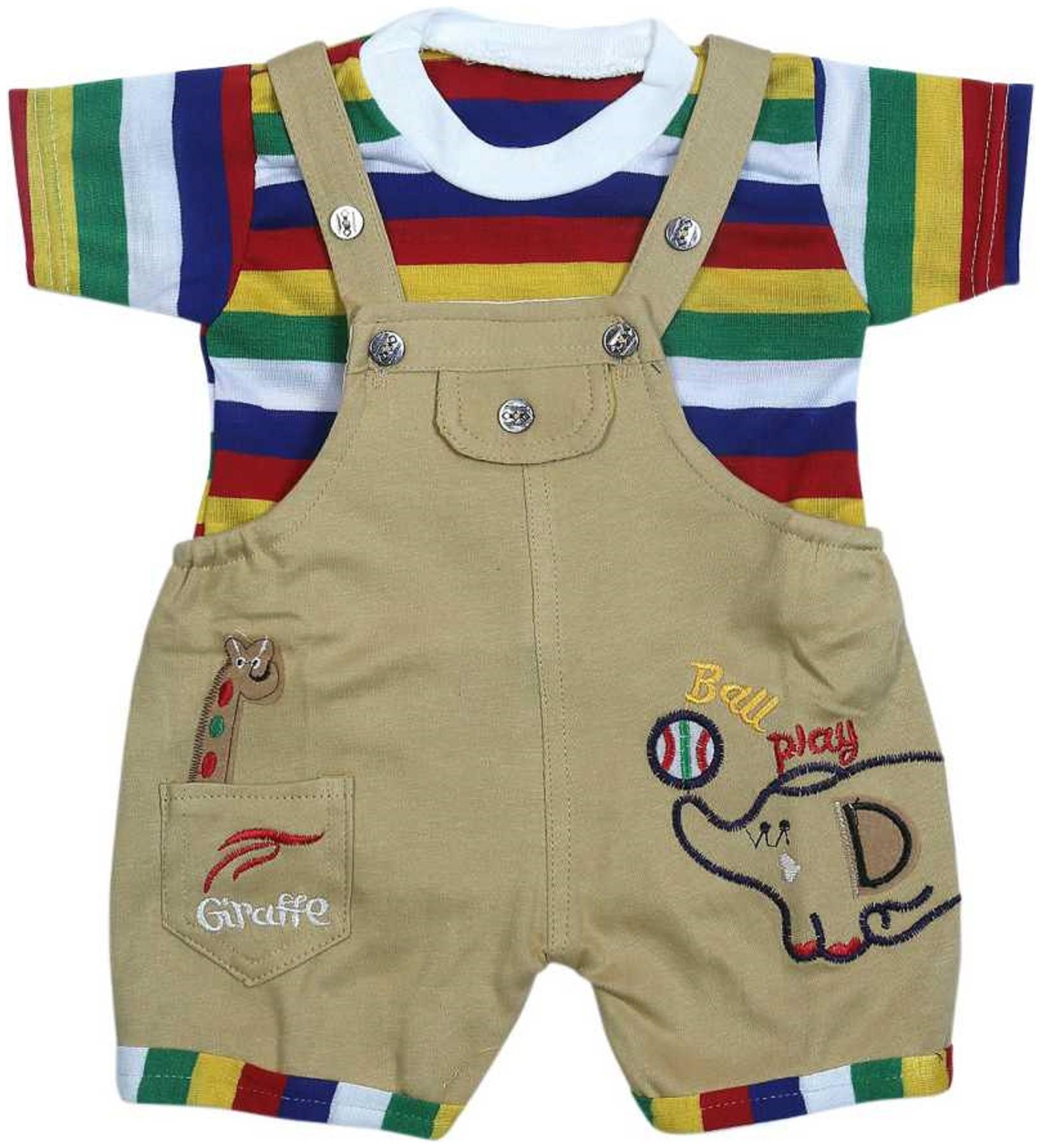

XBOYZ Unisex Cotton Printed Romper - Beige