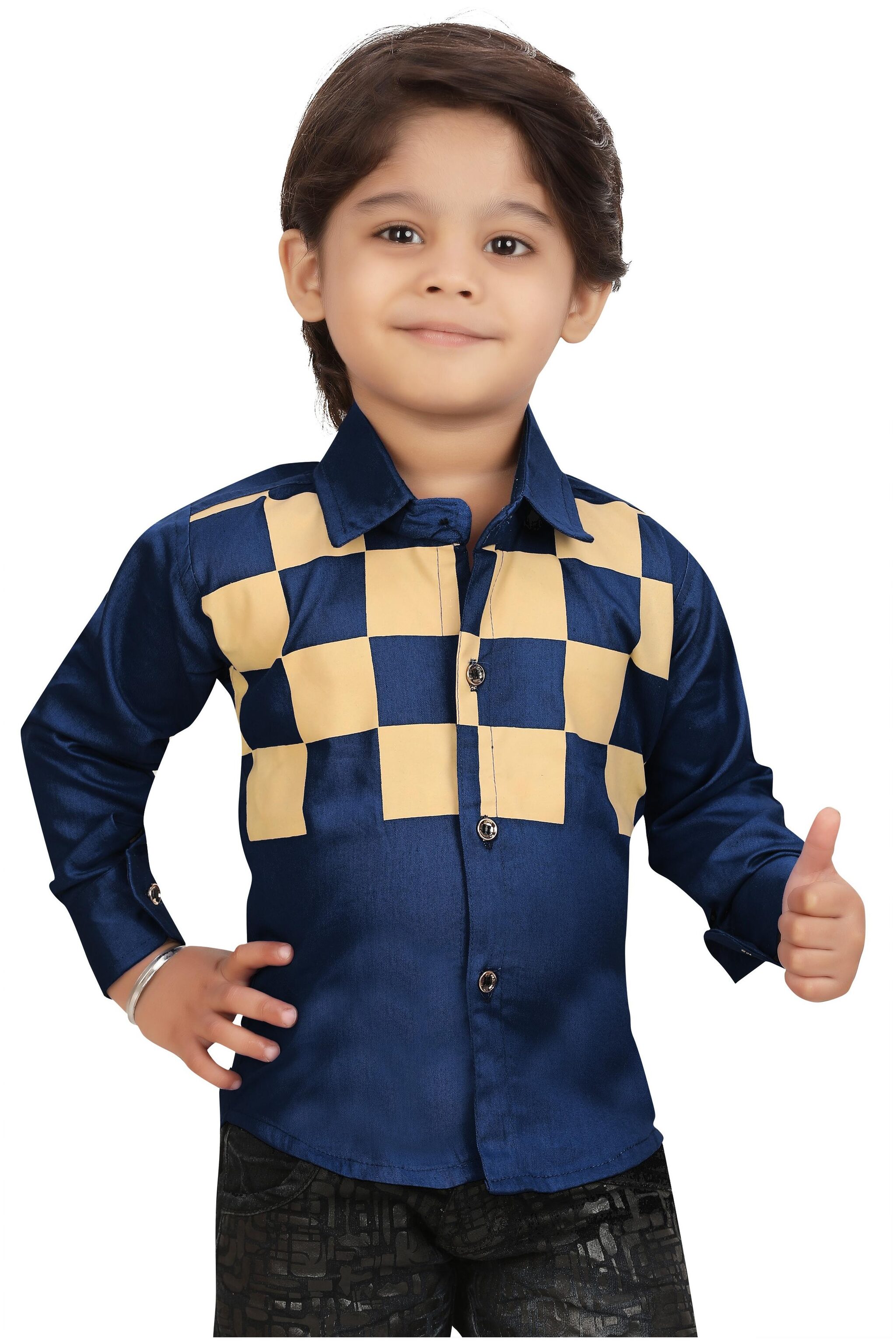 

XBOYZ Boy Cotton blend Checked Shirt Blue